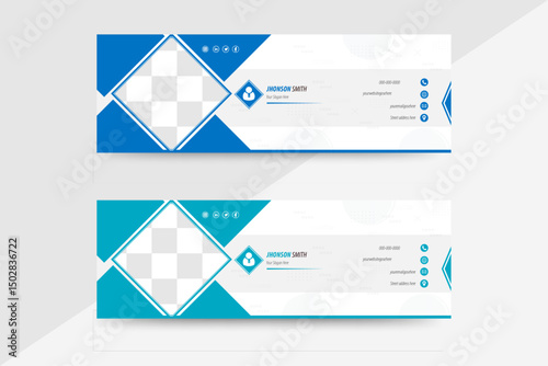 Business email signature template design vector with editable