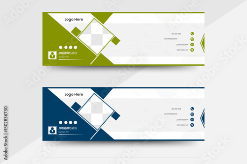 Business email signature template design vector with editable