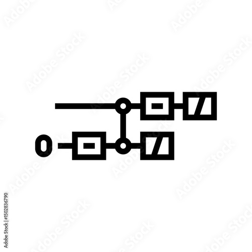 gates diagram quantum computer line icon vector illustration
