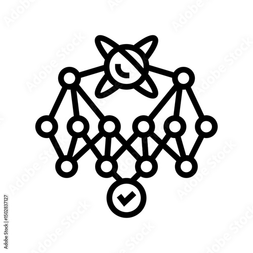 supremacy quantum computer line icon vector illustration