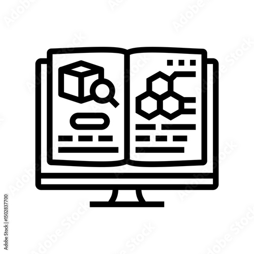 lab notebook research development line icon vector illustration