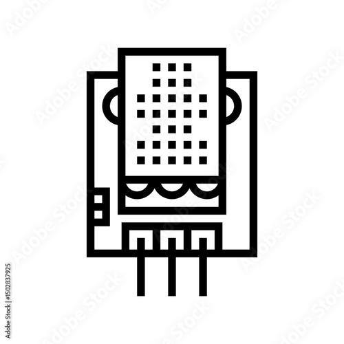 temperature sensor module line icon vector illustration