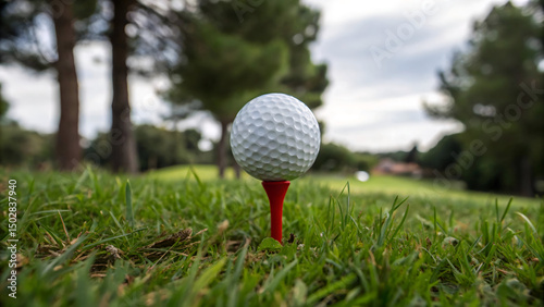 Wallpaper Mural Golf Ball on Tee in Green Grass at Course Torontodigital.ca