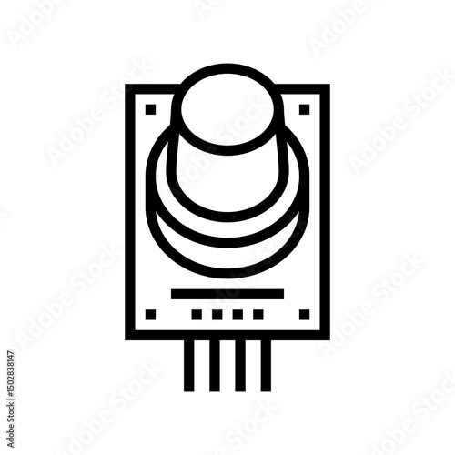 gas sensor module line icon vector illustration