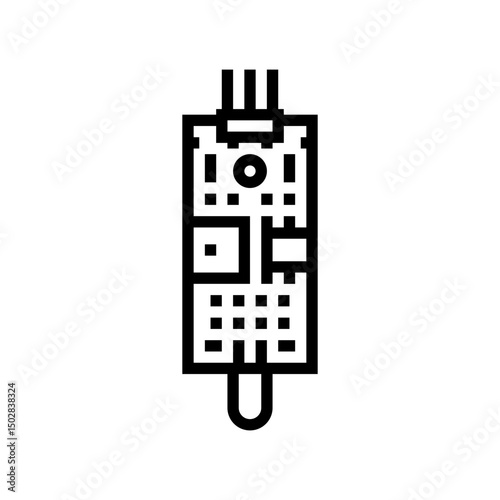 flame sensor module line icon vector illustration