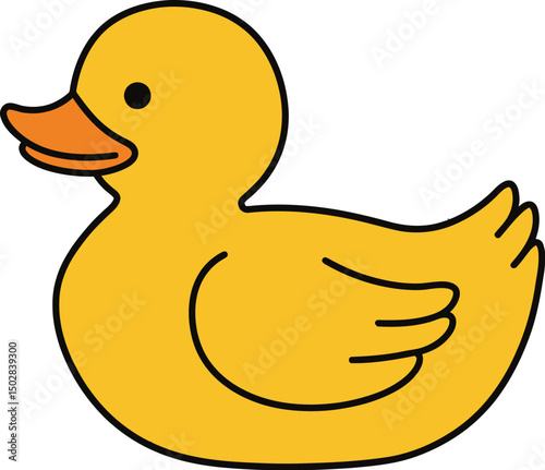 cartoon yellow duck rubber ducky duckling illustration vector art