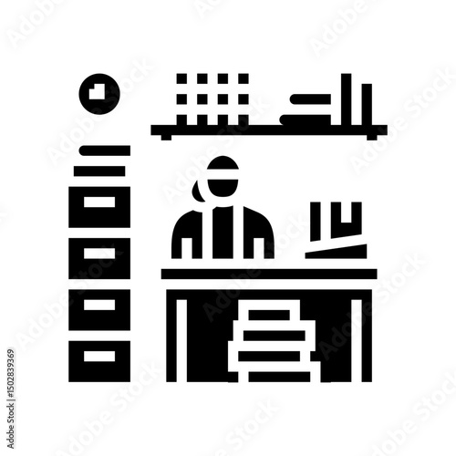 record keeping office assistant glyph icon vector illustration
