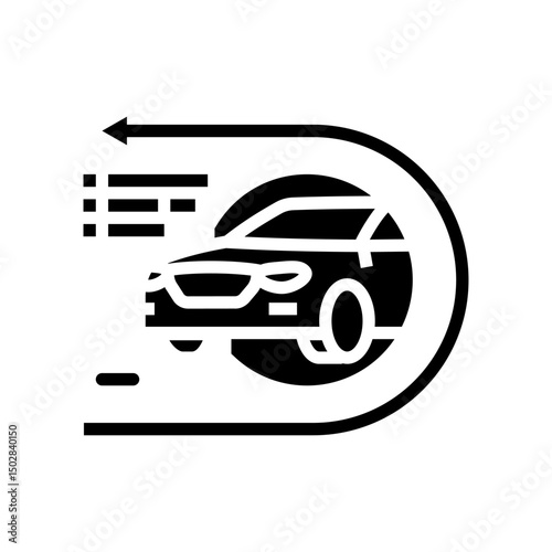 return process car share service glyph icon vector illustration