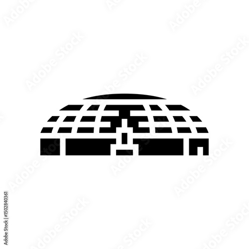 raw materials storage cement production glyph icon vector illustration