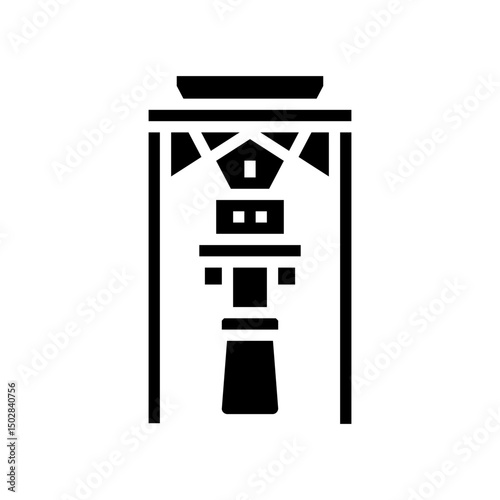 bagging machine cement production glyph icon vector illustration