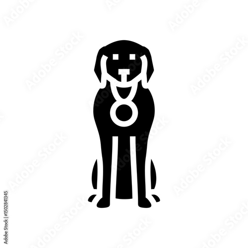 medal dog competition show glyph icon vector illustration