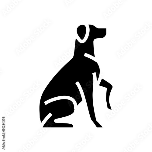 obedience training dog competition show glyph icon vector illustration