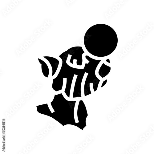 performing tricks dog competition show glyph icon vector illustration
