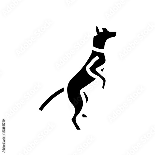 standing tall dog competition show glyph icon vector illustration