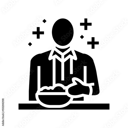 healthy eating at work employee health glyph icon vector illustration