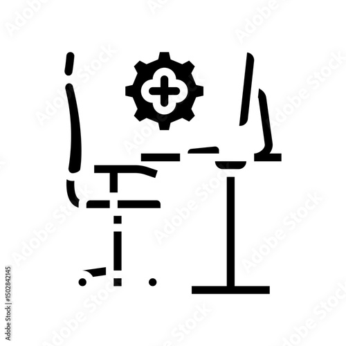 ergonomics employee health glyph icon vector illustration