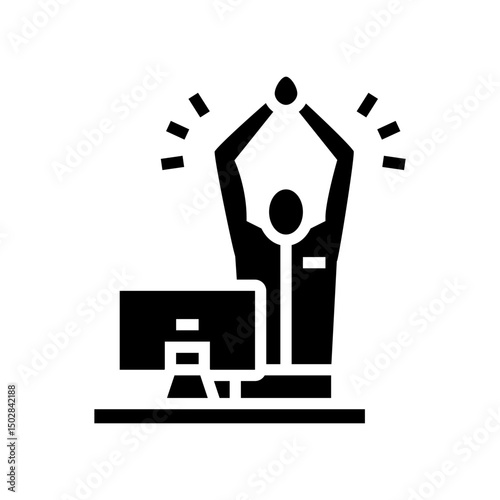 workplace stretching employee health glyph icon vector illustration