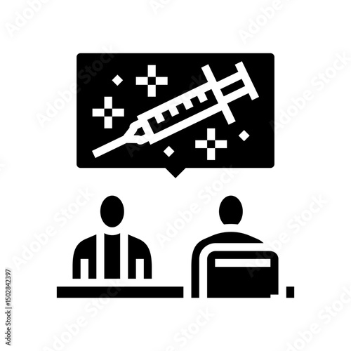 flu shots employee health glyph icon vector illustration