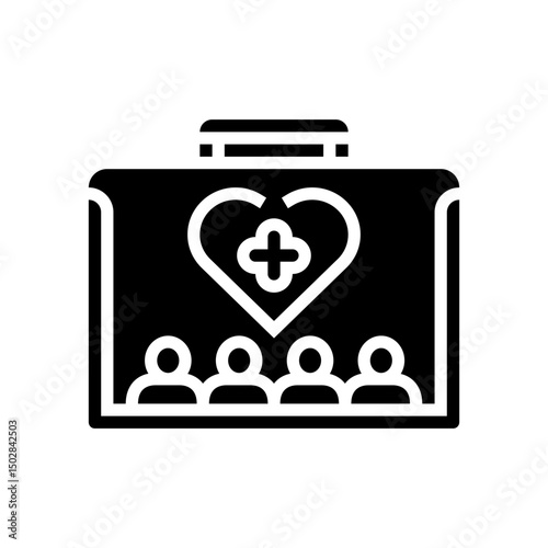 healthy workplace environment employee health glyph icon vector illustration