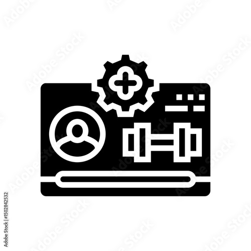 gym membership employee health glyph icon vector illustration