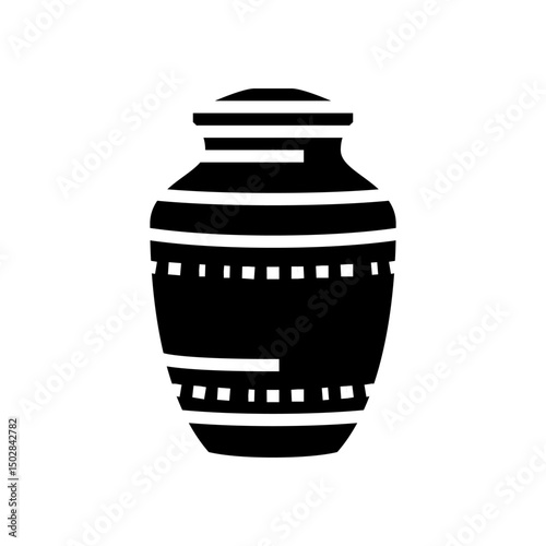 funeral urn mortality glyph icon vector illustration