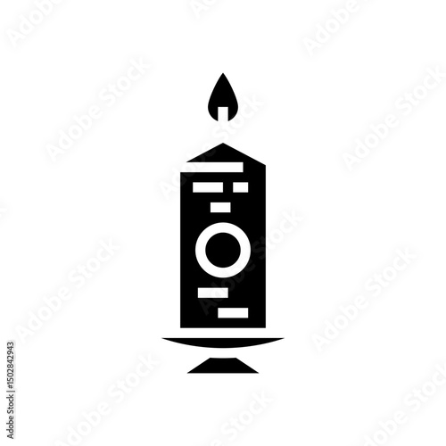 candle remembrance mortality glyph icon vector illustration