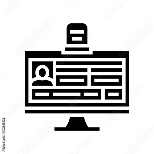 digital death record screen mortality glyph icon vector illustration