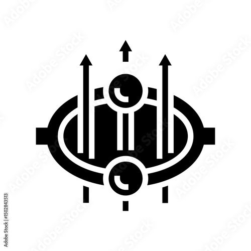 superconducting loop quantum computer glyph icon vector illustration