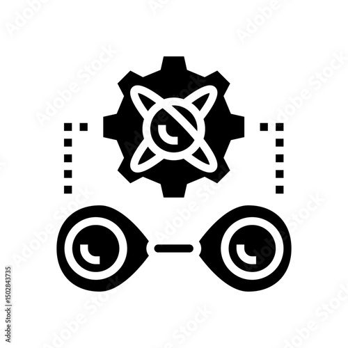 entanglement between two particles glyph icon vector illustration