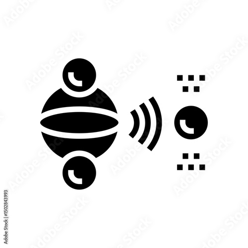 photonic qubit quantum computer glyph icon vector illustration