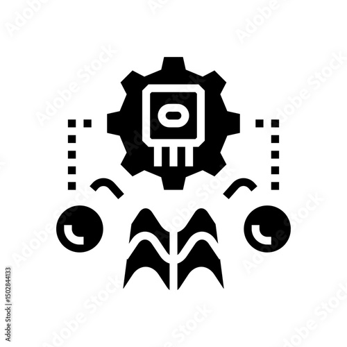 simulator quantum computer glyph icon vector illustration
