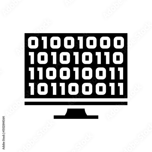 computer code research development glyph icon vector illustration
