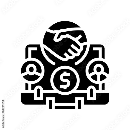 collaboration partners research development glyph icon vector illustration
