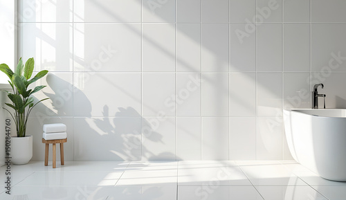 Minimalist White Bathroom Interior