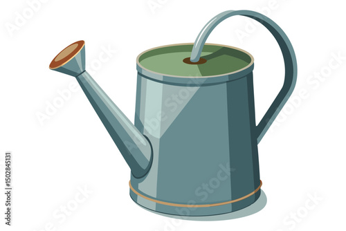 Blue watering can isolated on white background vector illustration