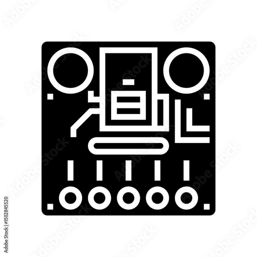 gesture recognition sensor glyph icon vector illustration