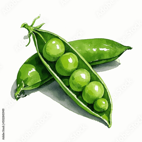 Sweet Garden Whispers peas isolated watercolor vector illustration svg
