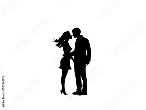 Silhouette Of A Man And Woman Standing In Silent (1)
