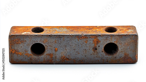 Rusty Metal Block with Holes
