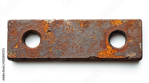 Rusty Metal Plate with Two Holes