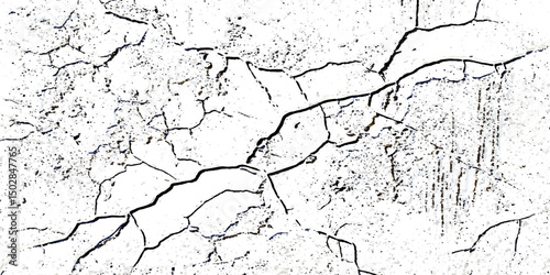 Abstract background. Graphic illustration with transparent background. Rustic cracked texture with many cracks and scratches.Abstract grunge black and white distressed texture background.


