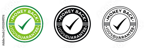 Money Back Guarantee Badge Icon Collection