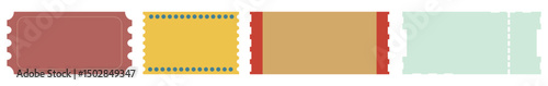 Vintage Style Multi Color Tickets Vector illustrations