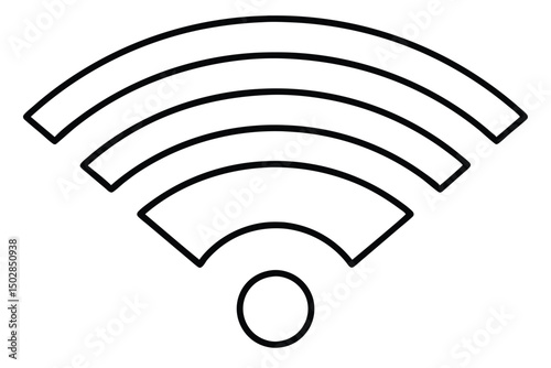 Wifi symbol isolated on white background representing wireless network