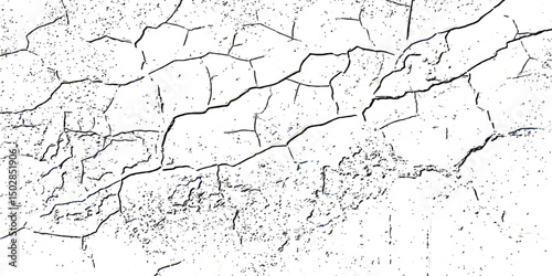 Abstract background. Graphic illustration with transparent background. Rustic cracked texture with many cracks and scratches.Abstract grunge black and white distressed texture background.

