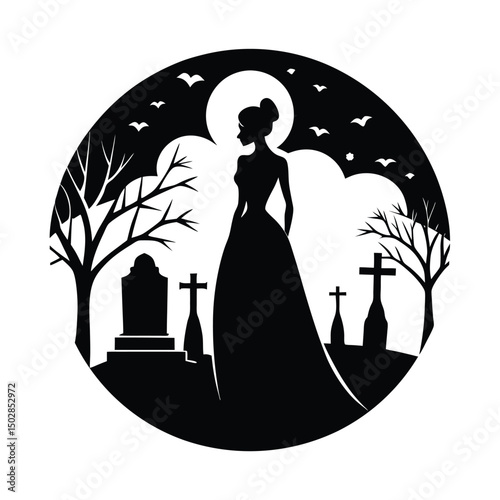 Graveyard glam vector silhouette