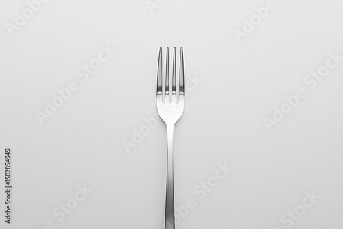 Silver Fork on White Background