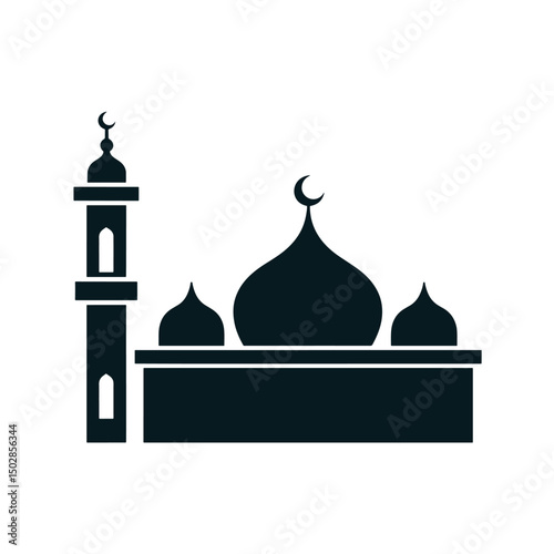 Mosque Logo Design Vector, Unique and Professional Mosque Logo Design, Silhouette Mosque Design