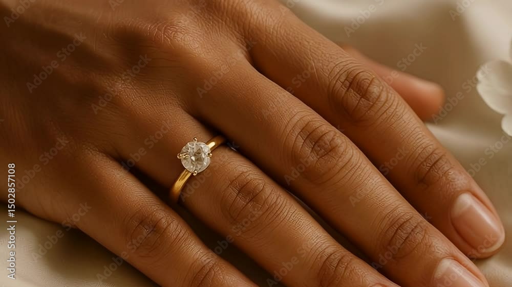 Anillo de diamantes en la mano de la novia  video