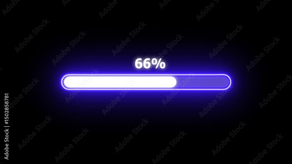 neon Loading progress bar, downloading bar, progressing bar icon animation. Loading icon animation with black color background . 